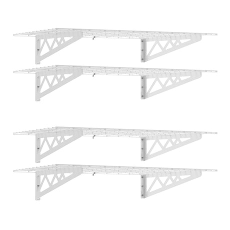 24" x 48" Wall Shelves Combo (Four Pack with Hooks)-Wall Mounted Storage-Grease Monkey Garage
