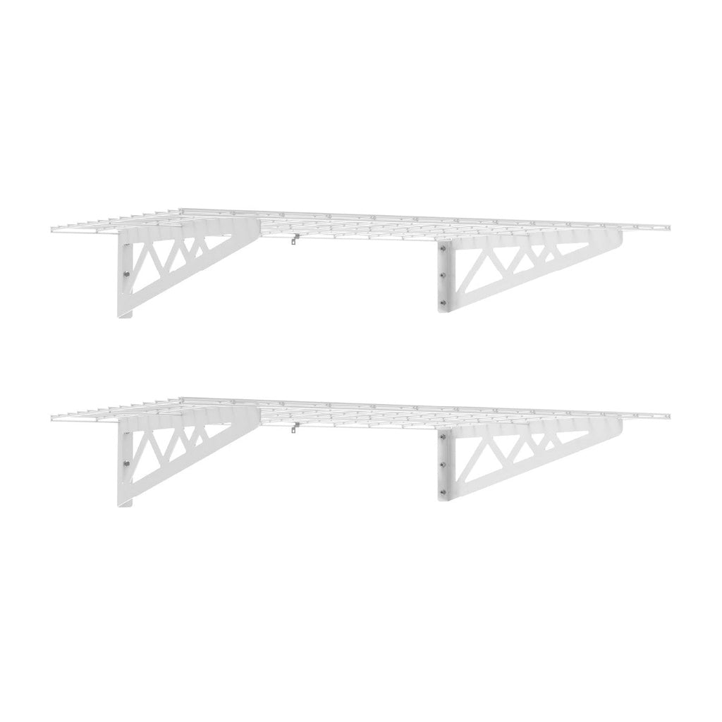 24" x 48" Wall Shelves (Two Pack with Hooks)-Wall Mounted Storage-Grease Monkey Garage