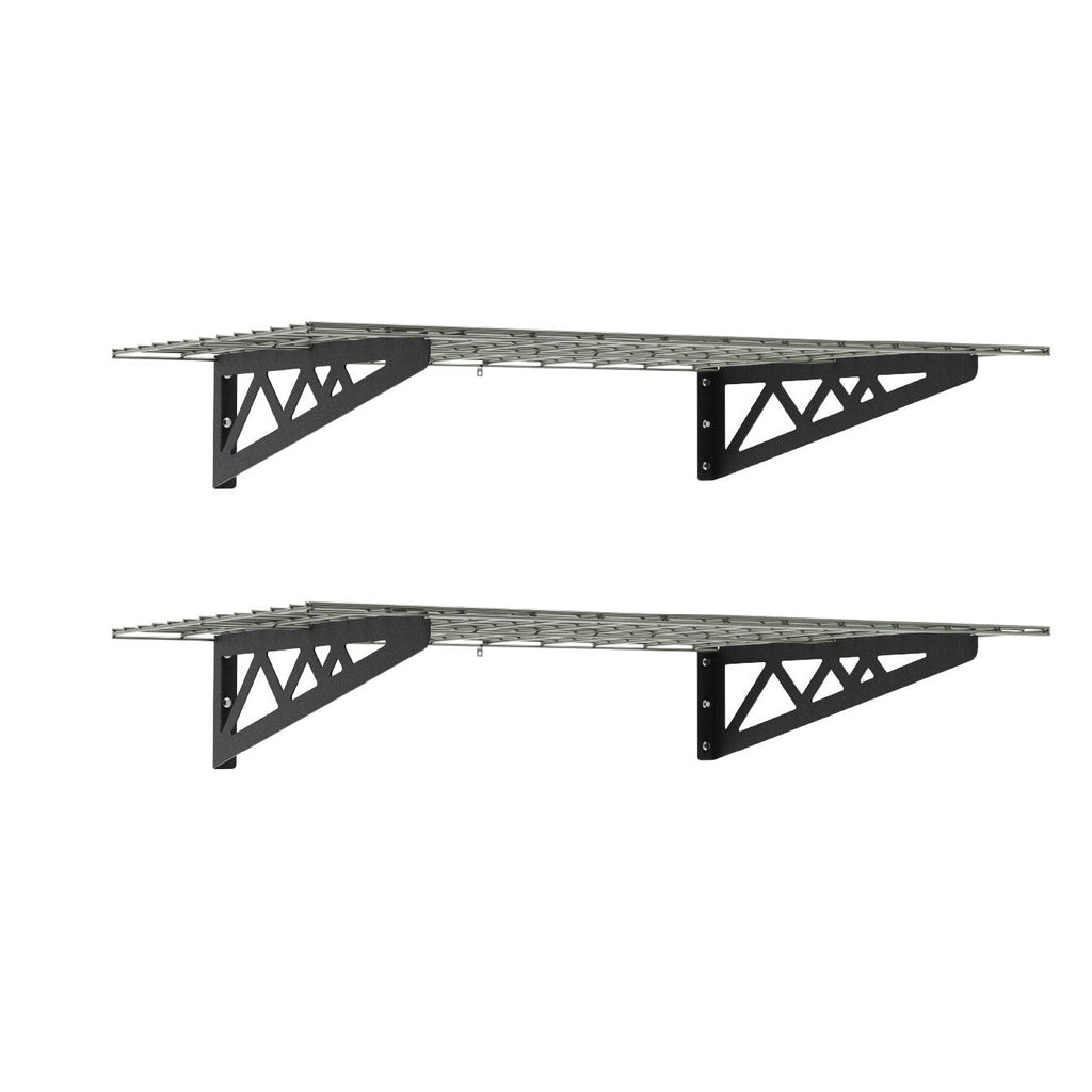 24" x 48" Wall Shelves (Two Pack with Hooks)-Wall Mounted Storage-Grease Monkey Garage