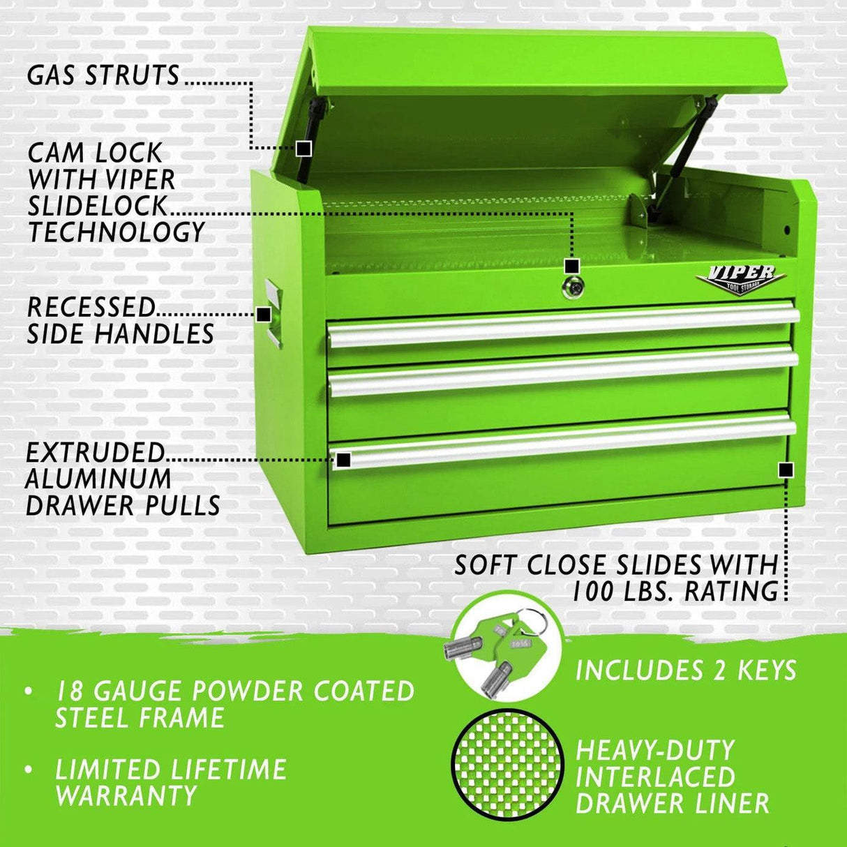 26-Inch 3-Drawer Top Chest-Grease Monkey Garage