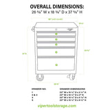 26-Inch 5-Drawer Rolling Cabinet-Grease Monkey Garage