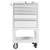 26-Inch 5-Drawer Rolling Cabinet with Bulk Storage-Grease Monkey Garage