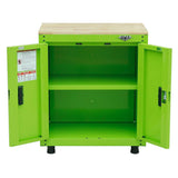 28-Inch 2-Door Base Cabinet with Butcher Block Top-Grease Monkey Garage