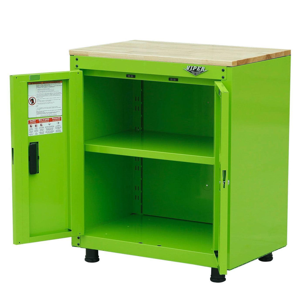 28-Inch 2-Door Base Cabinet with Butcher Block Top-Grease Monkey Garage
