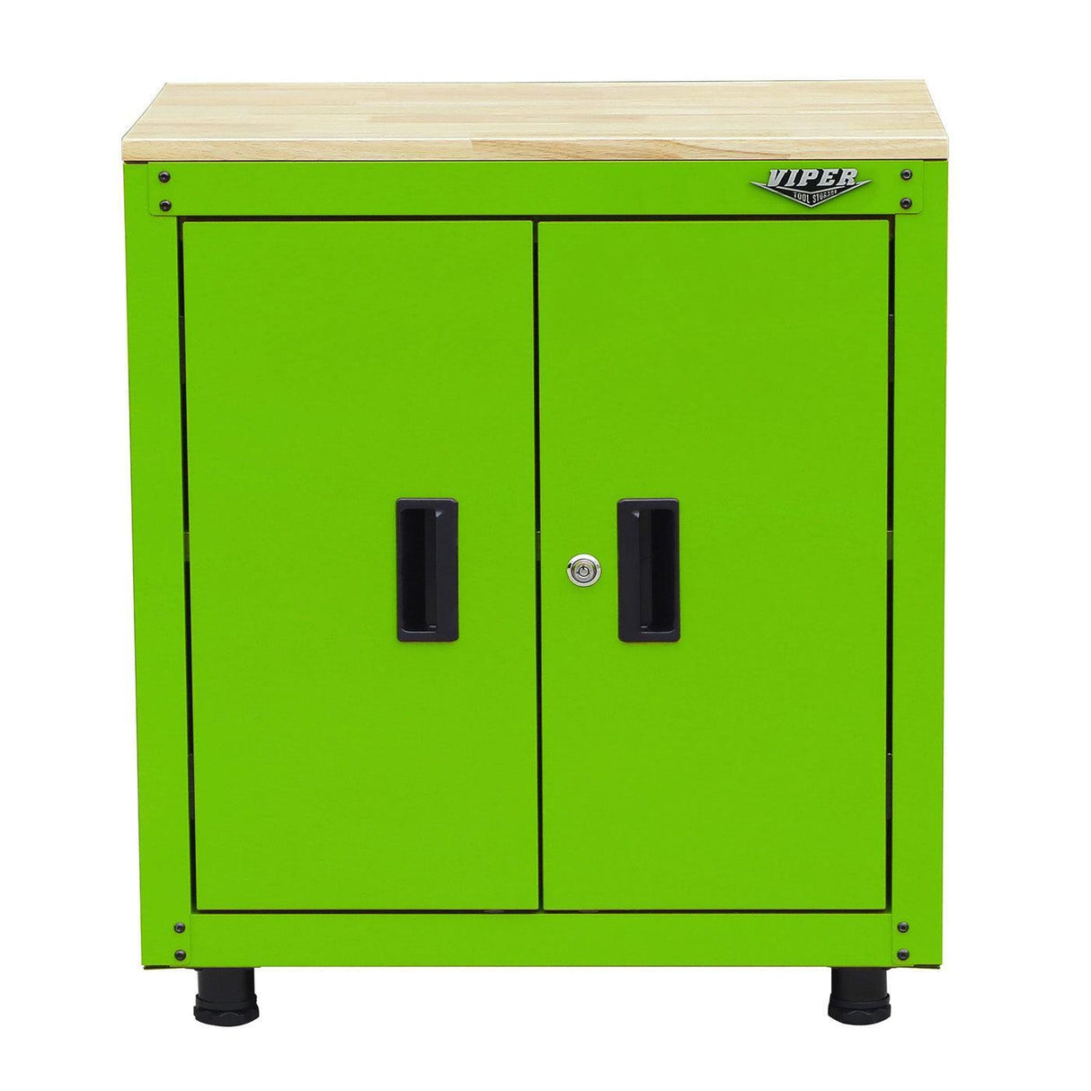 28-Inch 2-Door Base Cabinet with Butcher Block Top-Grease Monkey Garage