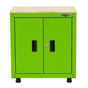 28-Inch 2-Door Base Cabinet with Butcher Block Top-Grease Monkey Garage