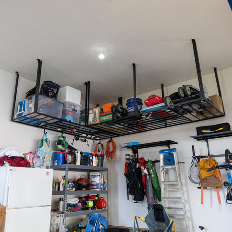 3' x 8' Faber Overhead Garage Storage with Hooks | Holds 700 lbs-Ceiling-Grease Monkey Garage