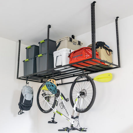 3' x 8' Faber Overhead Garage Storage with Hooks | Holds 700 lbs-Ceiling-Grease Monkey Garage