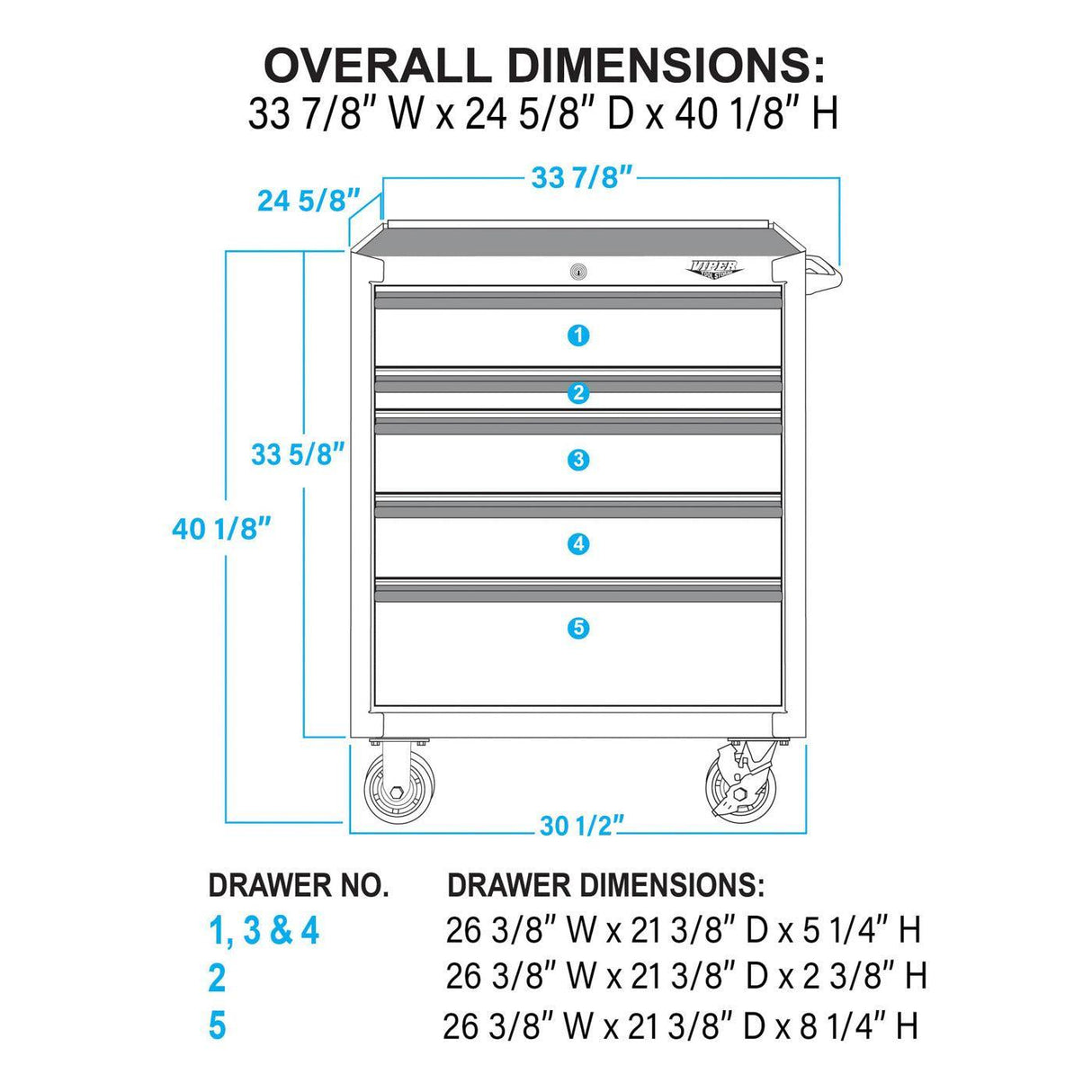 30-Inch 5-Drawer Rolling Cabinet-Grease Monkey Garage