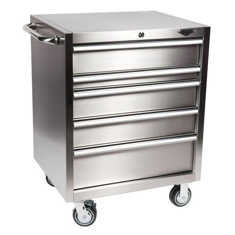 30-Inch 5-Drawer Stainless Steel Rolling Cabinet-Grease Monkey Garage