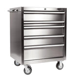 30-Inch 5-Drawer Stainless Steel Rolling Cabinet-Grease Monkey Garage