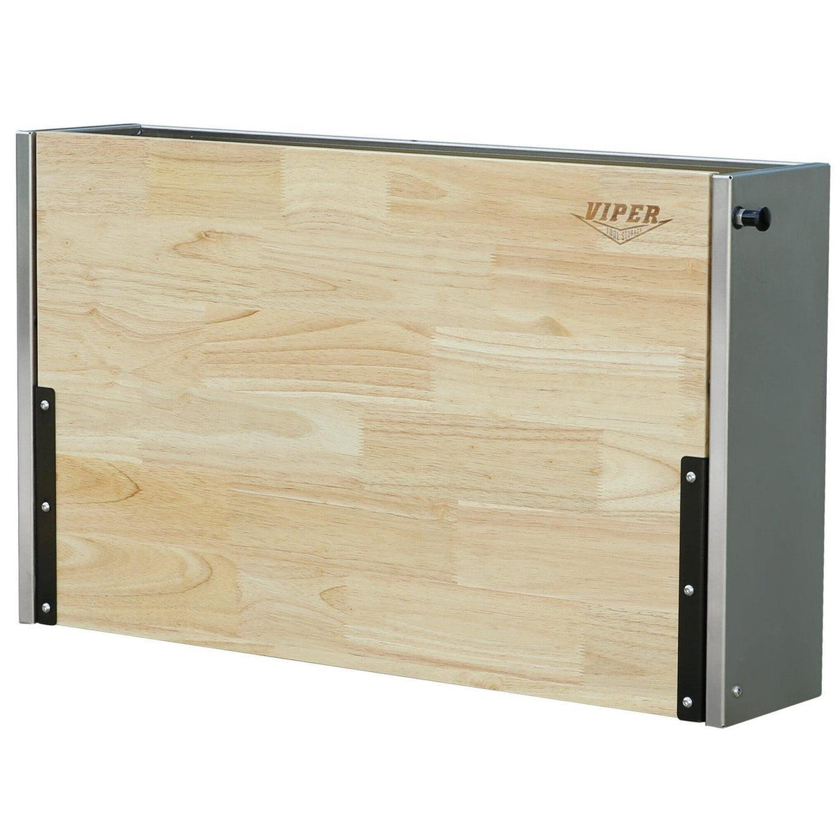 32-Inch Folding Wall-Mounted Stainless Steel Worktable with Butcher Block Top-Grease Monkey Garage