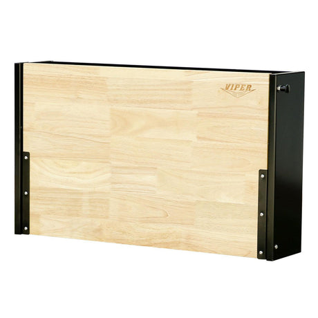 32-Inch Folding Wall-Mounted Worktable with Butcher Block Top-Grease Monkey Garage