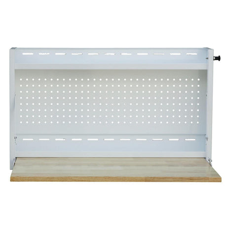 32-Inch Folding Wall-Mounted Worktable with Butcher Block Top-Grease Monkey Garage