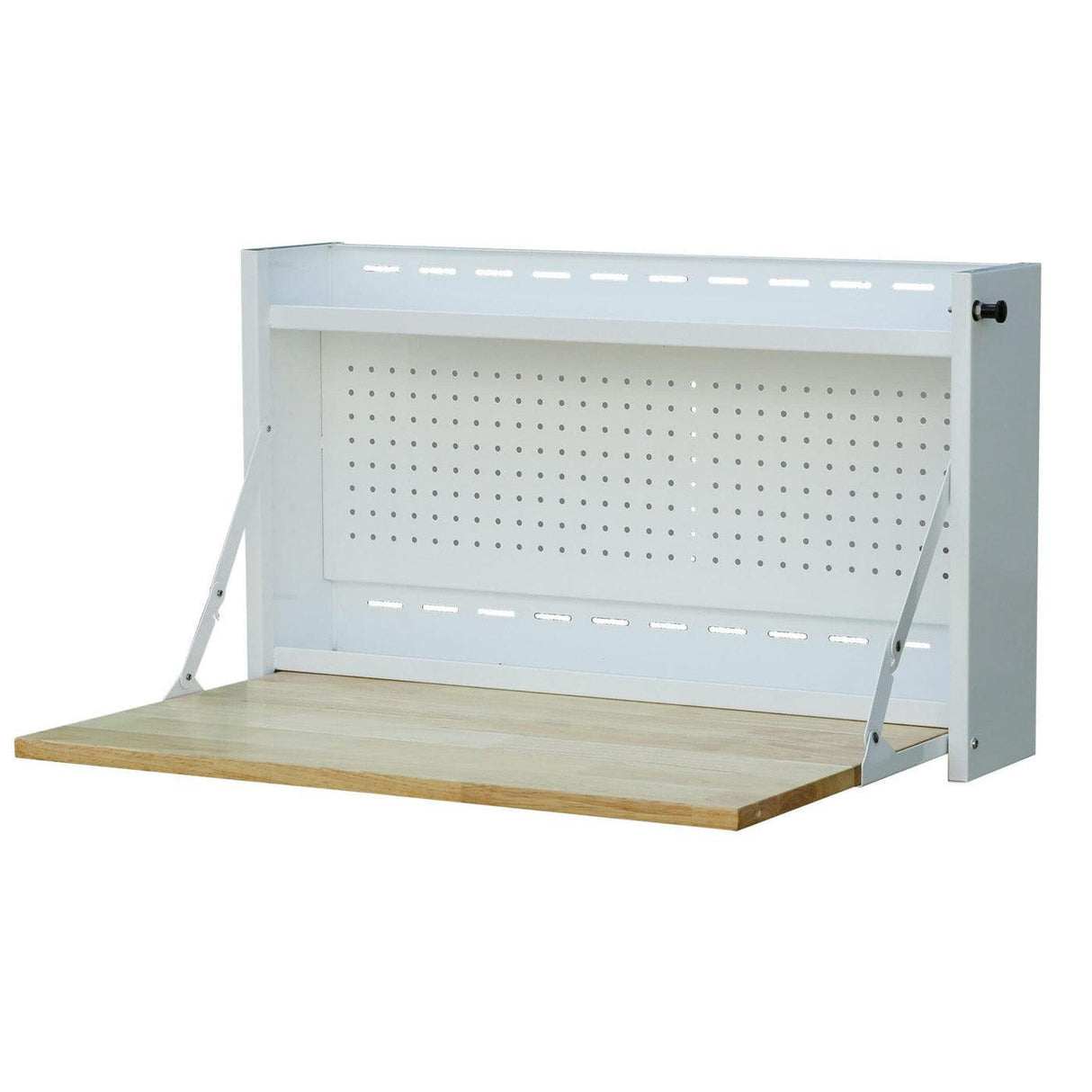 32-Inch Folding Wall-Mounted Worktable with Butcher Block Top-Grease Monkey Garage
