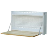 32-Inch Folding Wall-Mounted Worktable with Butcher Block Top-Grease Monkey Garage