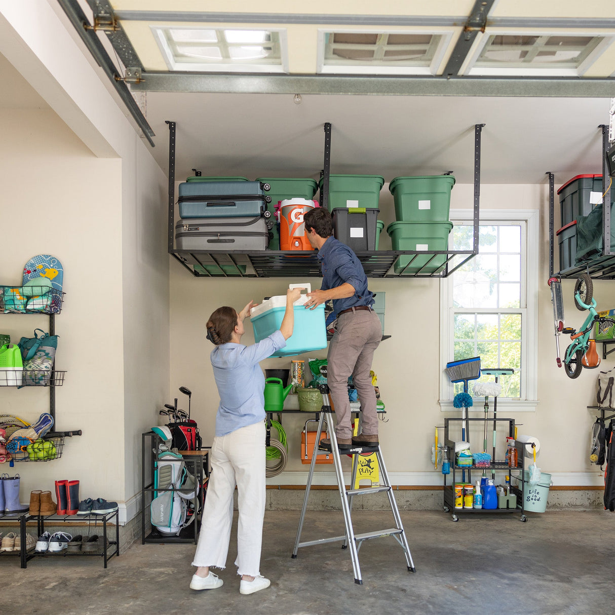 4' x 8' Faber Overhead Garage Shelving | Holds 700 lbs-Ceiling-Grease Monkey Garage