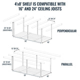 4' x 8' Faber Overhead Garage Shelving | Holds 700 lbs-Ceiling-Grease Monkey Garage