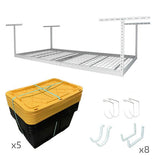 4' x 8' Overhead Garage Storage Bundle w/ 5 Bins (Yellow)-Overhead Storage-Grease Monkey Garage