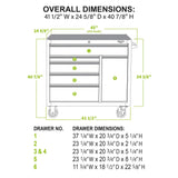 41-Inch 6-Drawer Rolling Cabinet with Power Drawer-Grease Monkey Garage