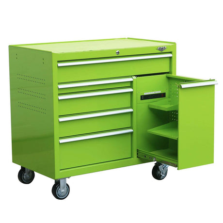 41-Inch 6-Drawer Rolling Cabinet with Power Drawer-Grease Monkey Garage