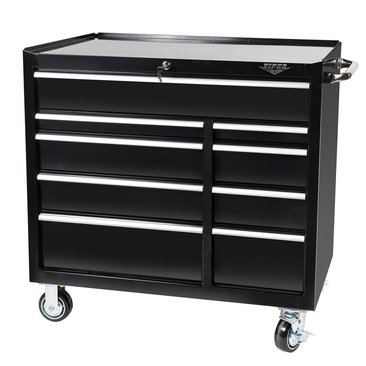 41-Inch 9-Drawer Rolling Cabinet-Grease Monkey Garage