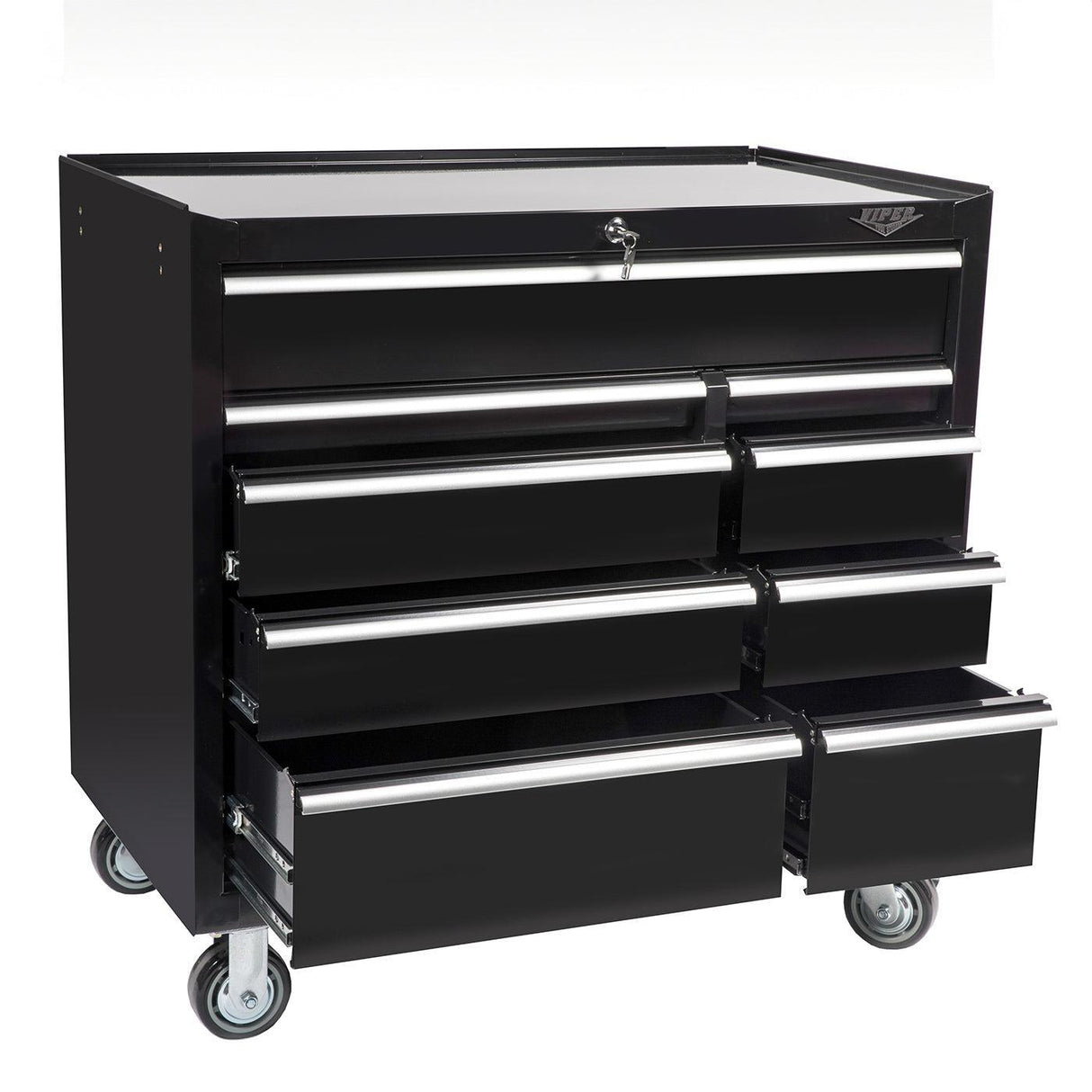 41-Inch 9-Drawer Rolling Cabinet-Grease Monkey Garage