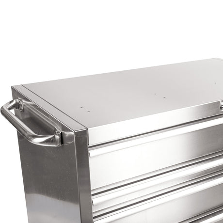 41-Inch 9-Drawer Stainless Steel Rolling Cabinet-Grease Monkey Garage
