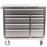 41-Inch 9-Drawer Stainless Steel Rolling Cabinet-Grease Monkey Garage