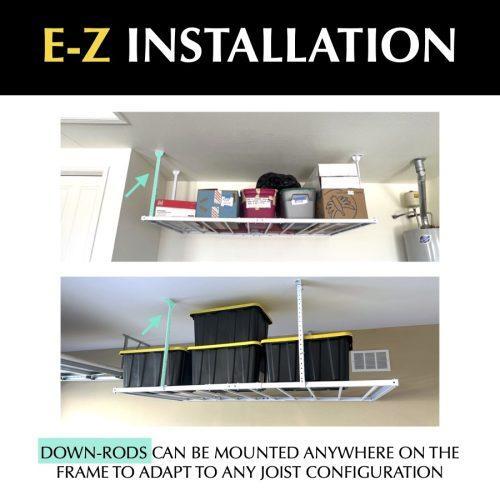 4'x4' Heavy Duty Overhead Garage Storage Rack-Grease Monkey Garage