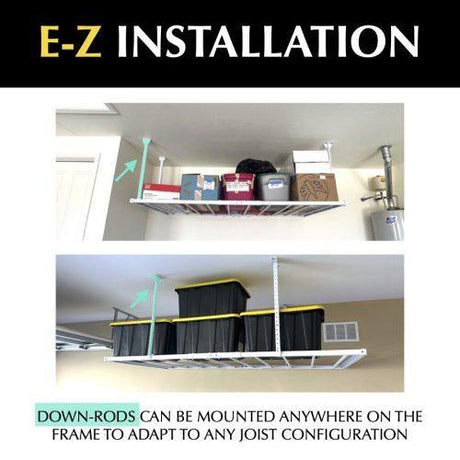 4'x4' Heavy Duty Overhead Garage Storage Rack-Grease Monkey Garage