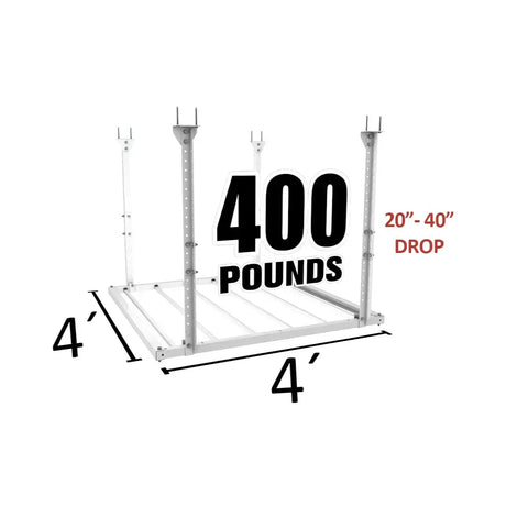 4'x4' Heavy Duty Overhead Garage Storage Rack-Grease Monkey Garage