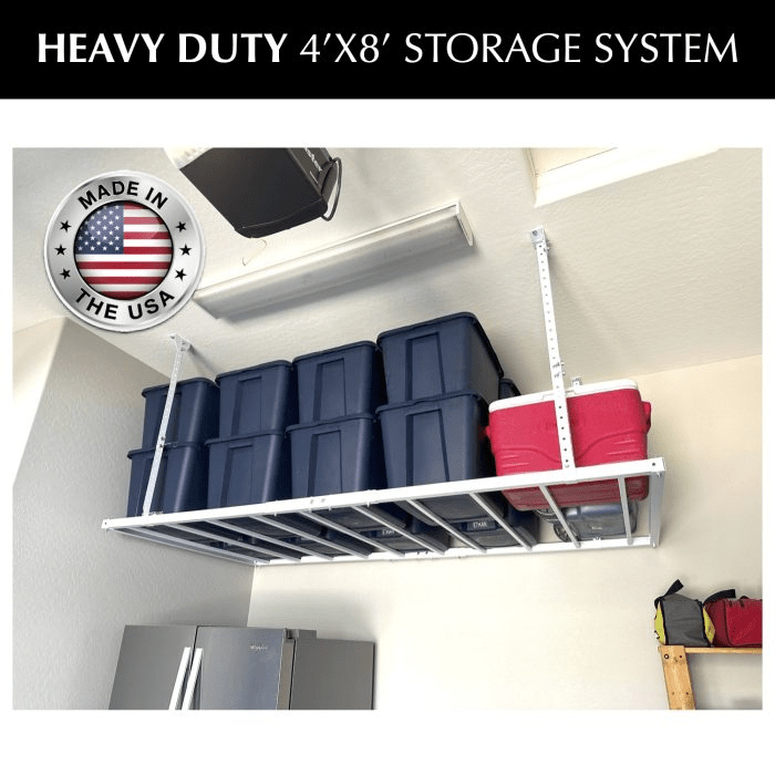 4'x8' Heavy Duty Overhead Garage Storage Rack-Grease Monkey Garage