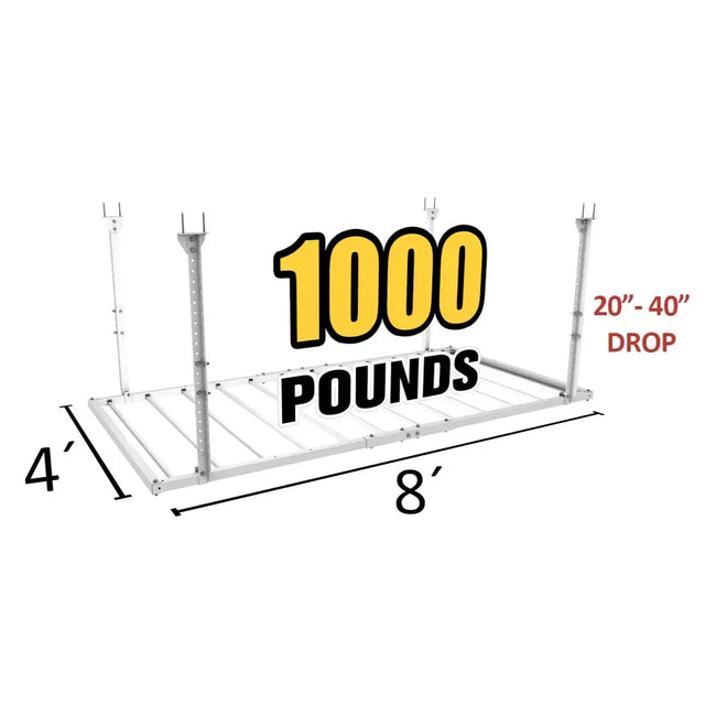4'x8' Heavy Duty Overhead Garage Storage Rack-Grease Monkey Garage