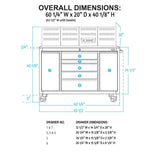 60-Inch 7-Drawer Workstation with Power Strip-Grease Monkey Garage