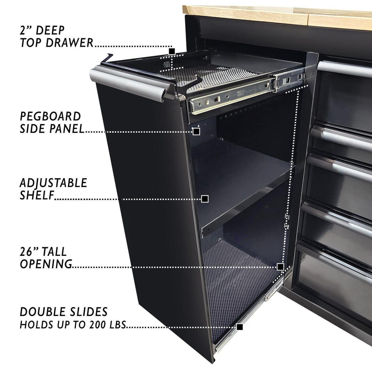 60-Inch 7-Drawer Workstation with Power Strip-Grease Monkey Garage