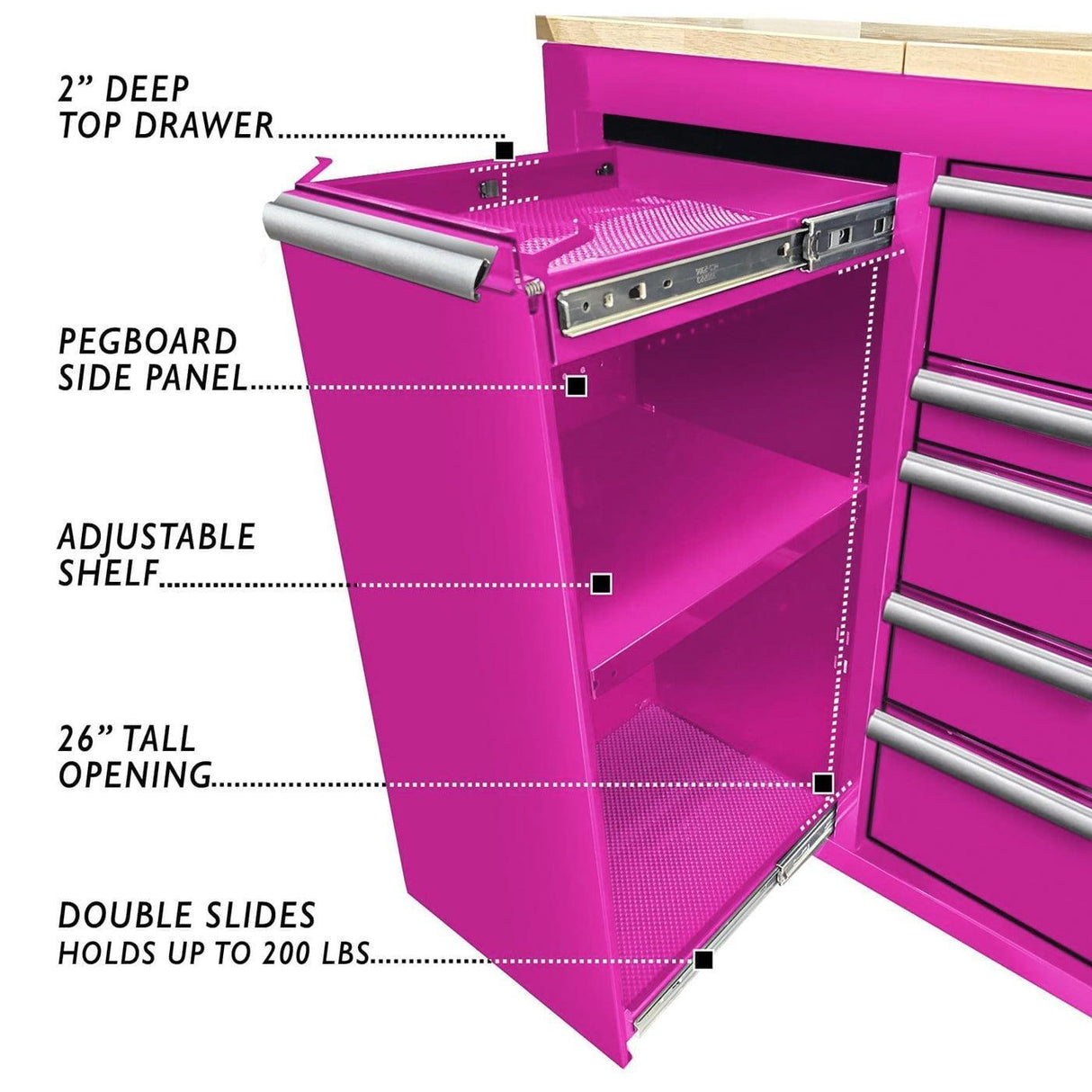60-Inch 7-Drawer Workstation with Power Strip-Grease Monkey Garage