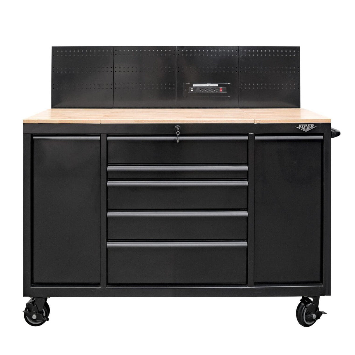 60-Inch 7-Drawer Workstation with Power Strip-Grease Monkey Garage