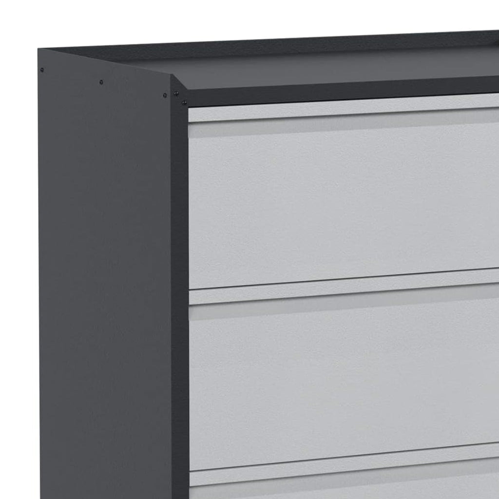 AOBABO Steel Rolling Tool Storage Chest 3 Drawer Cabinet with Wheels, Black/Grey-Office Supplies | Filing & Organization | File Boxes-Grease Monkey Garage