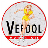 Aged Miss Veedol Motor Oil Metal Sign-Metal Signs-Grease Monkey Garage