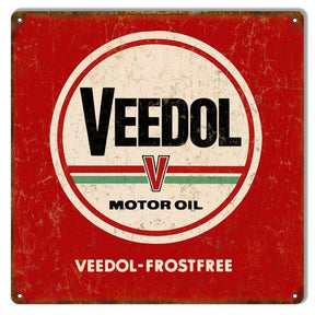 Aged Veedol Motor Oil Metal Sign-Metal Signs-Grease Monkey Garage
