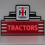 Art Deco Marquee International Harvester Tractor LED Flex-Neon Sign in Steel Can-Grease Monkey Garage
