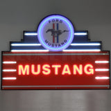 Art Deco Marquee Mustang LED Flex-Neon Sign in Steel Can-Grease Monkey Garage