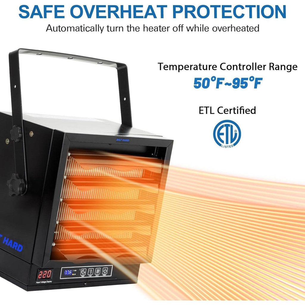 BILT HARD 10,000W Garage Heater, 240V Digital Fan-Forced Wall Mount Shop Heater with Full-Function Remote, Hardwired Shop Heater with 8H Timer, Overheat Protection, Ideal for Garage, Workshop-Heater-Grease Monkey Garage
