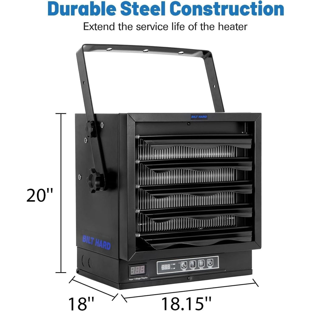 BILT HARD 10,000W Garage Heater, 240V Digital Fan-Forced Wall Mount Shop Heater with Full-Function Remote, Hardwired Shop Heater with 8H Timer, Overheat Protection, Ideal for Garage, Workshop-Heater-Grease Monkey Garage