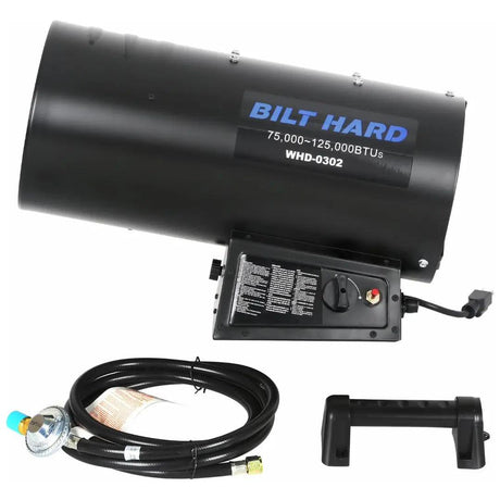 BILT HARD 125,000 BTU Forced Air Propane Heater, Adjustable Liquid Propane Torpedo Heater, CSA Listed-Heater-Grease Monkey Garage
