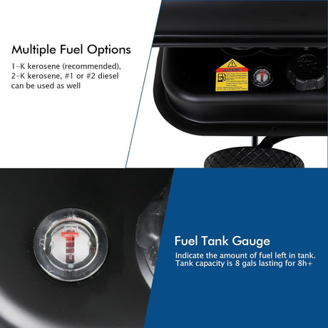 BILT HARD 135,000 BTU Forced Air Kerosene Heater, Portable Torpedo Space Heater with Movable Wheels, Thermostat Control, Overheat Protection, CSA Listed-Heater-Grease Monkey Garage