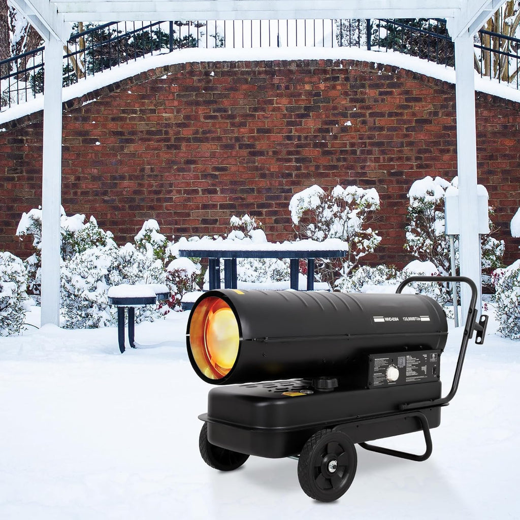 BILT HARD 135,000 BTU Forced Air Kerosene Heater, Portable Torpedo Space Heater with Movable Wheels, Thermostat Control, Overheat Protection, CSA Listed-Heater-Grease Monkey Garage