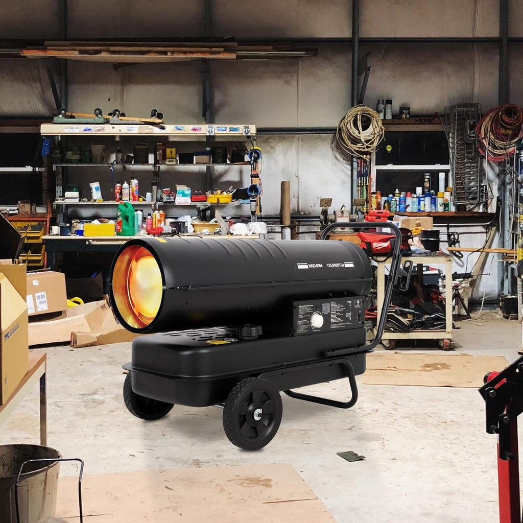 BILT HARD 135,000 BTU Forced Air Kerosene Heater, Portable Torpedo Space Heater with Movable Wheels, Thermostat Control, Overheat Protection, CSA Listed-Heater-Grease Monkey Garage