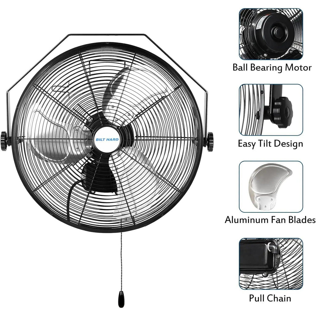 BILT HARD 18 in. 4300 CFM Outdoor Wall Mount Fan, 3-Speed Waterproof Wall Fan Industrial Grade High Velocity Outdoor Fans for Patio, Commercial, Garage, and Gazebo Use, UL Listed-Fan-Grease Monkey Garage